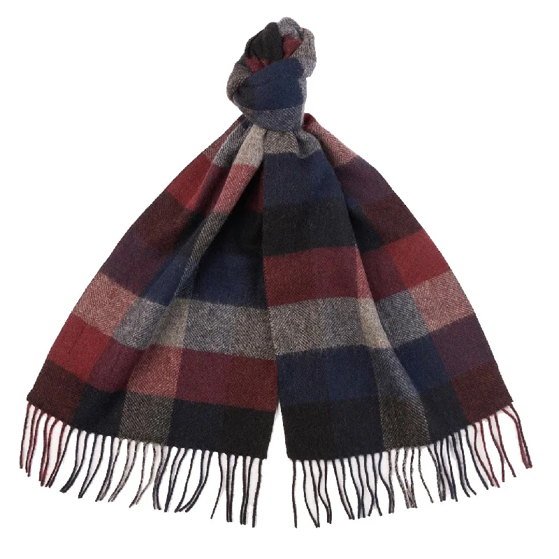 Scarves with geometric shapes -Barbour Largs Scarf Navy / Cordovan