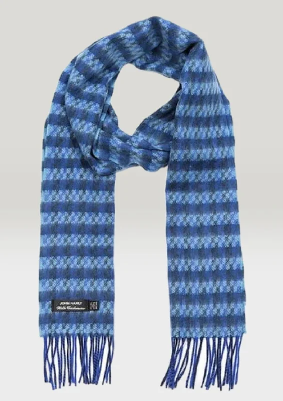 Scarves in fun prints -Irish Cashmere Wool Scarf | Blue Aqua Check