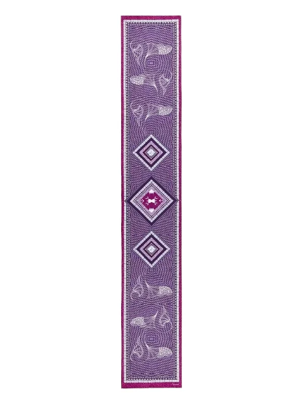 Scarves made of silk -Baccarat 2810214 Ladies Louxor Twillsilk Maxi Tie Purple Scarf