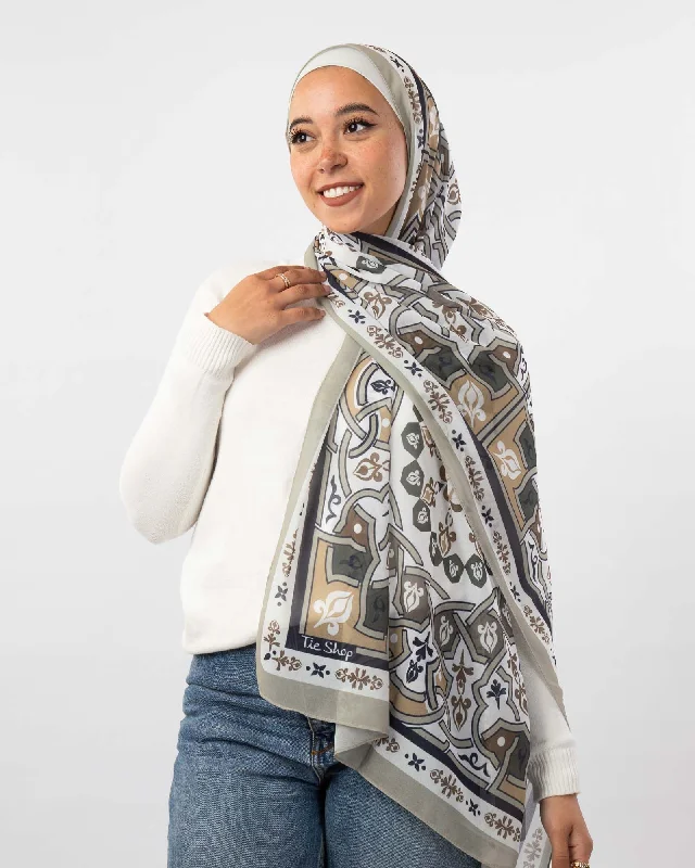 Scarves with tribal embroidery -Moroccan Blush