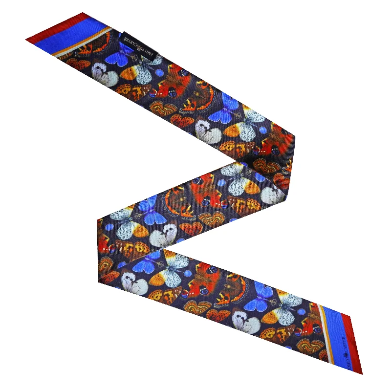 Neck Scarves premium-The British Butterfly Amber Twilly Scarf