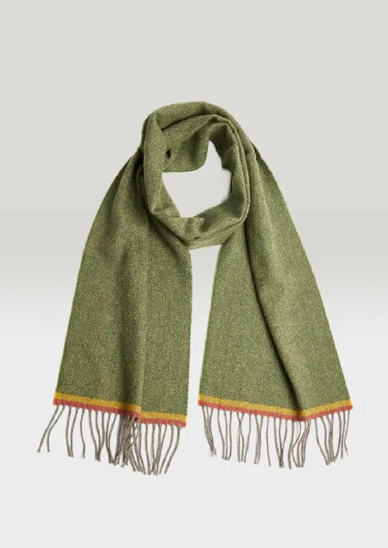 Scarves with old florals -Foxford Lambswool Scarf | Green