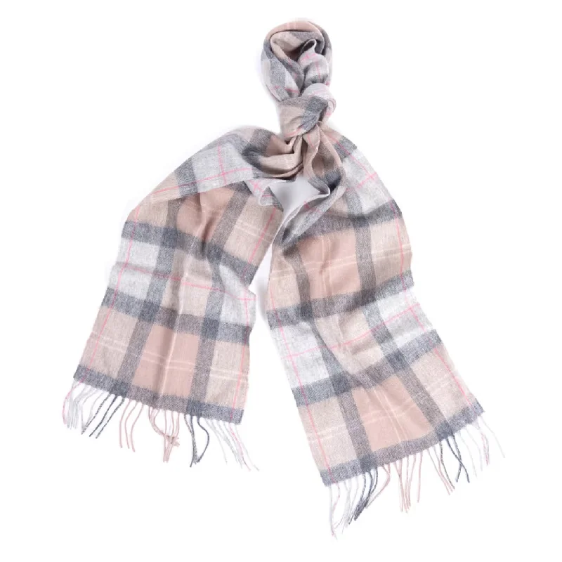 Scarves with sparkly sequins -Barbour Womens Tartan Scarf Taupe / Pink