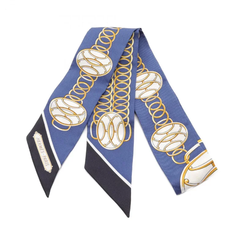 Scarves for school uniforms -Hermes blue  Navy Silk Scarf (Pre-Owned)