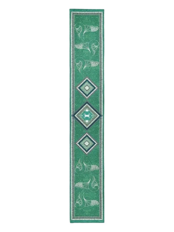 Scarves for women -Baccarat 2810215 Ladies Louxor Twillsilk Maxi Tie Green Scarf