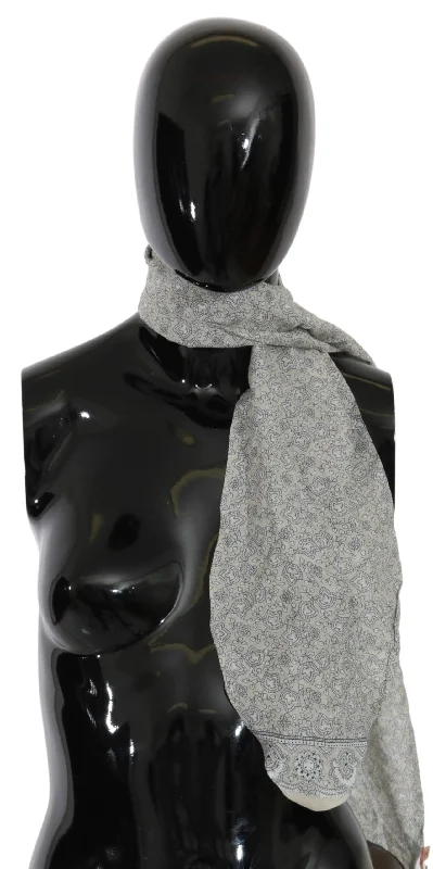 Scarves in timeless designs -Ermanno Scervino Cotton blue Fantasy Print Women's Scarf