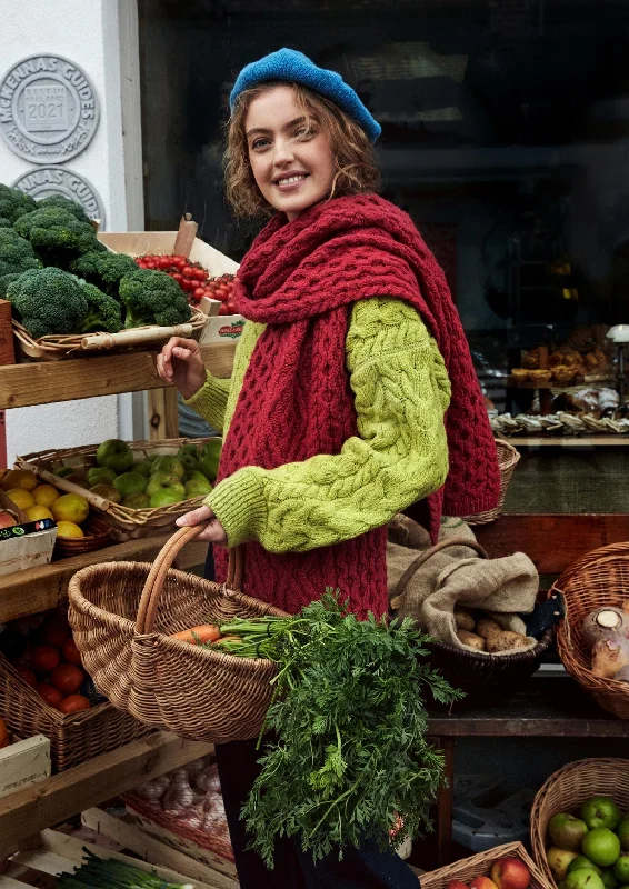 Scarves with folk designs -IrelandsEye Diamond Aran Scarf | Bramble Berry