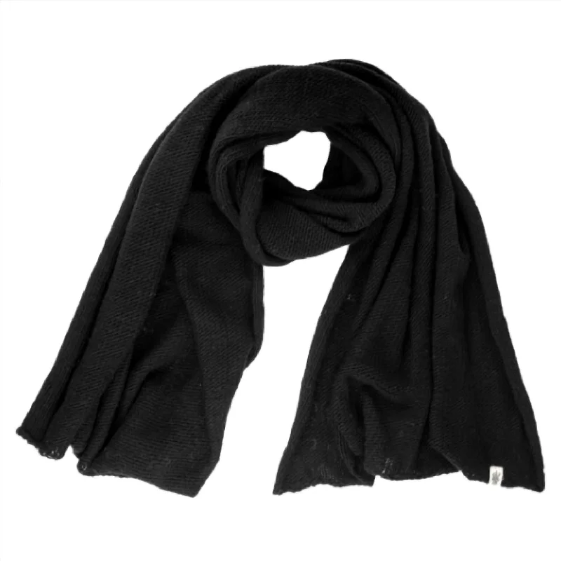 Scarves with simple stripes -Air Wrap Scarf In Black