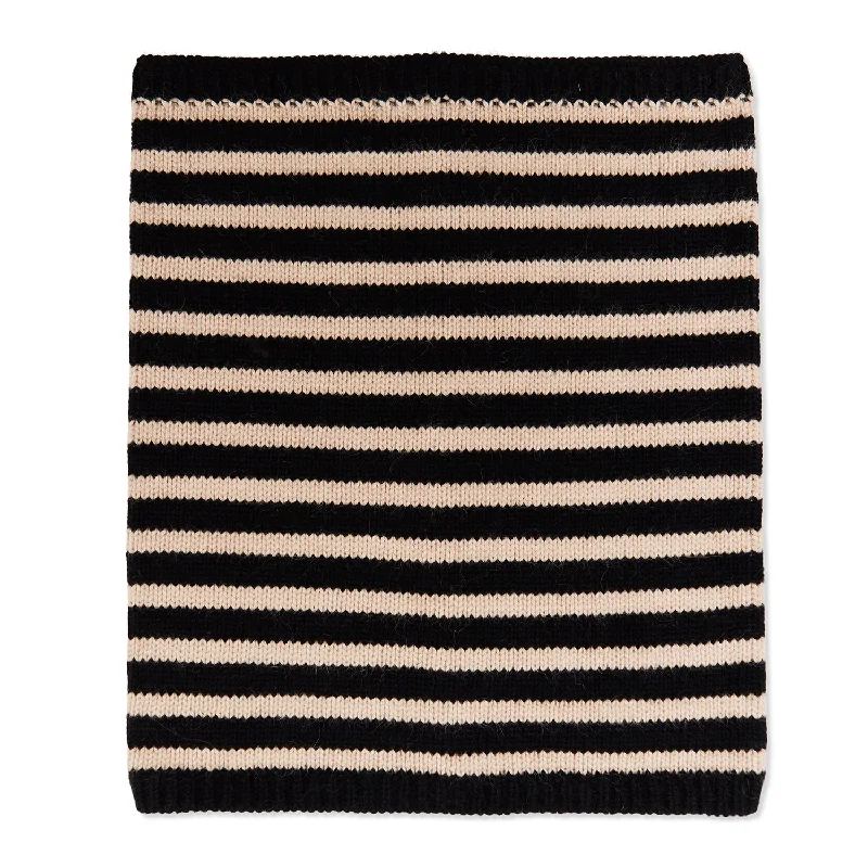 Scarves in snug materials -Breton Cashmere Snood - Black/Camel