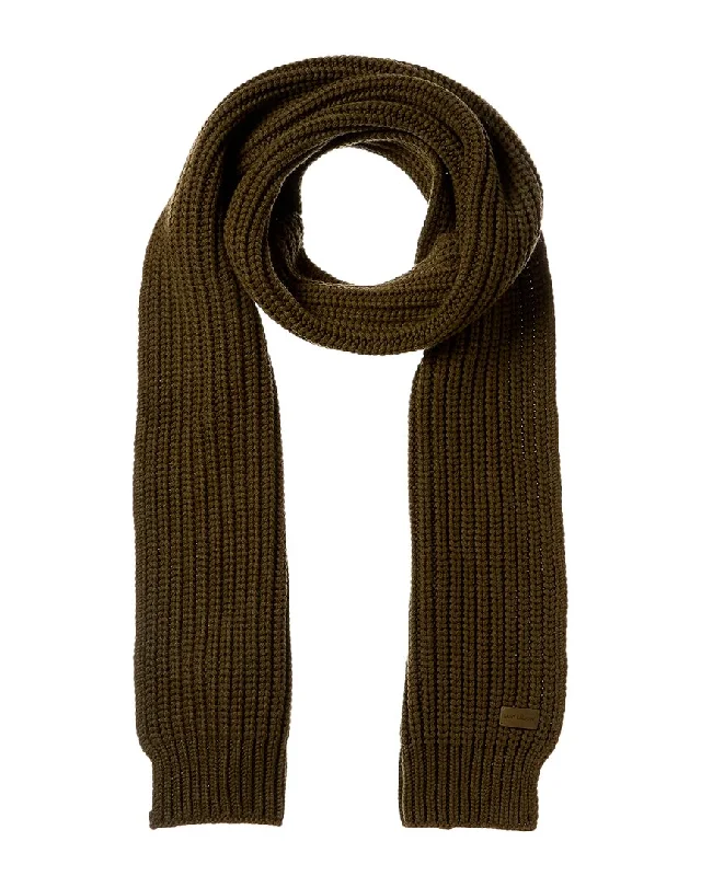 Scarves for business casual -Saint Laurent Logo Patch Cashmere Scarf