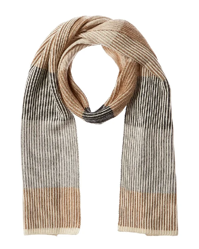 Scarves for everyday wear -Forte Cashmere Plaited Colorblocked Cashmere Scarf