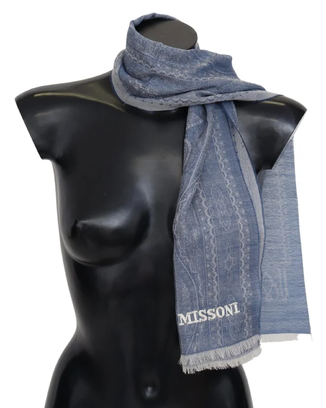 Scarves with floral stitching -Missoni Elegant Cashmere Patterned Women's Scarf