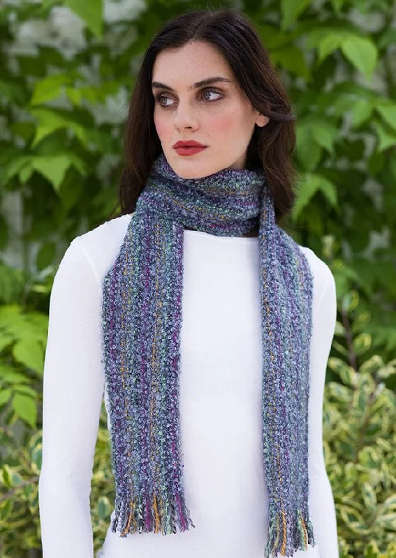 Scarves in sheer styles -Mucros Mohair Scarf | Purple Mix