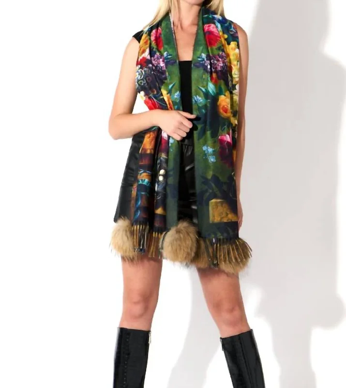 Scarves for older styles -Flowered Scarf In Multi