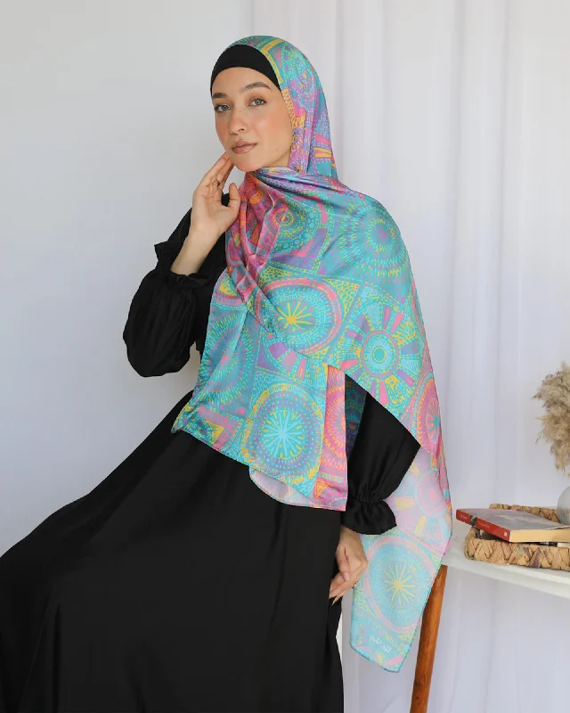 Scarves in thick wool -Printed Satin Scarf