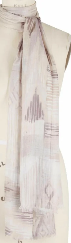 Scarves with subtle shimmer -Island Ikat Print Scarf In Biscotti Multi