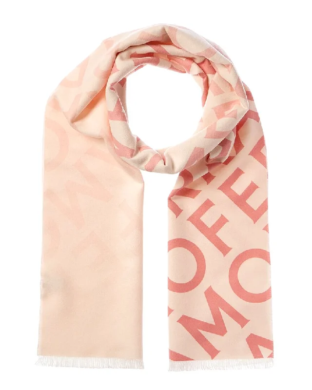 Scarves in custom designs -Ferragamo Logo Printed Wool & Cashmere-Blend Scarf