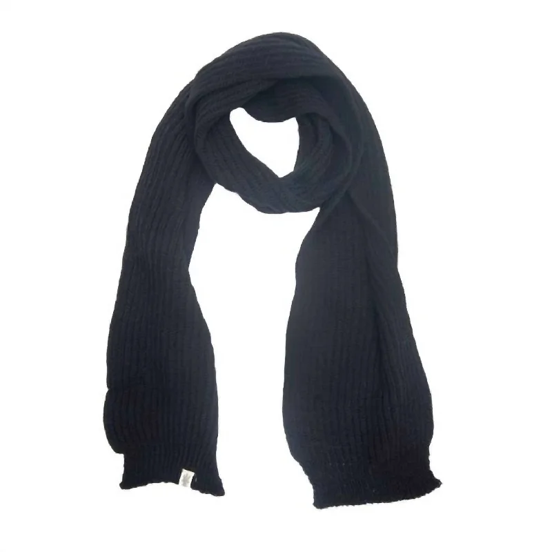 Scarves with island vibes -Laurent Rib Scarf In Black