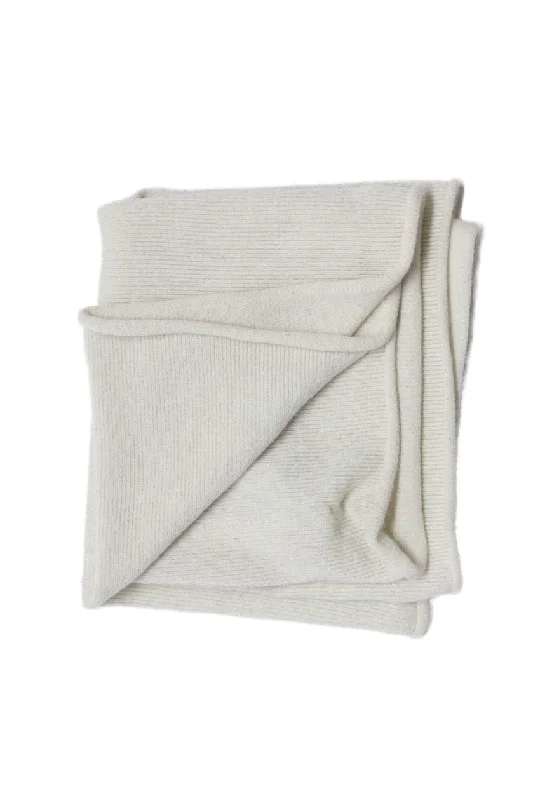 Scarves for autumn vibes -Nobili Womens Cashmere Glittery White Infinite Scarf