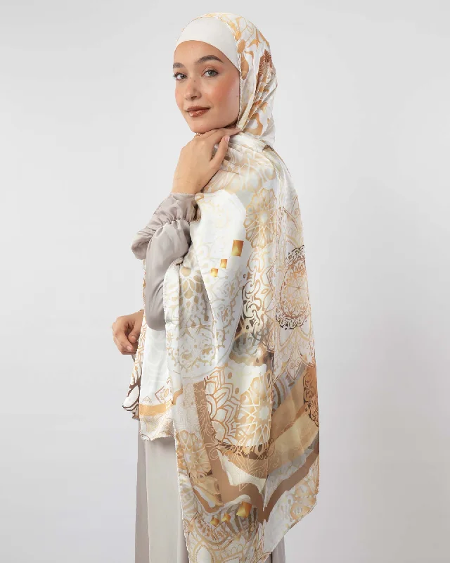 Scarves with starry designs -Printed Satin Scarf