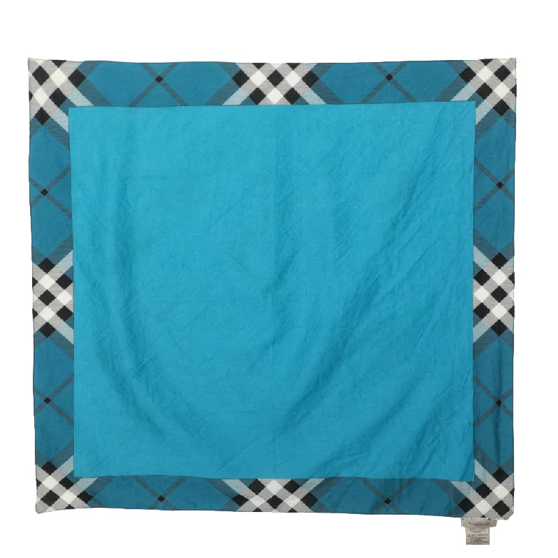 Scarves for busy lifestyles -Burberry Blue Nova Check Bordered Cotton Handkerchief