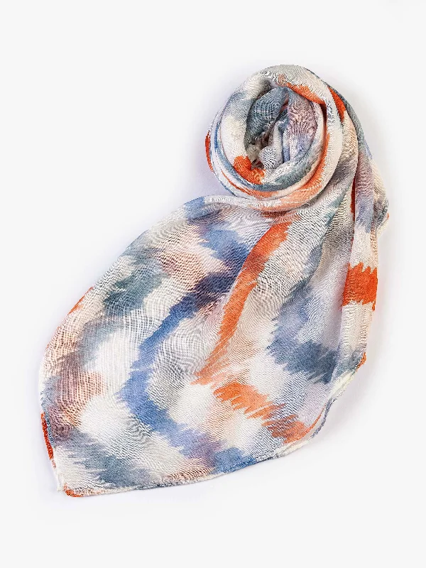 Shawls with soft wool-Printed Viscose Scarf