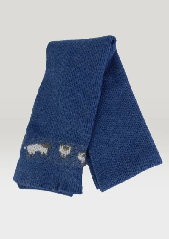 Scarves in bright colors -Lambswool Sheep Scarf | Denim