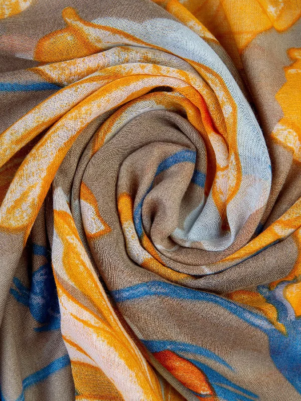 Shawls for evening chill-Printed Viscose Scarf