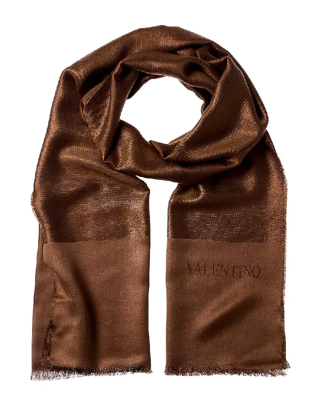 Scarves for kids -Valentino Logo Silk-Blend Scarf