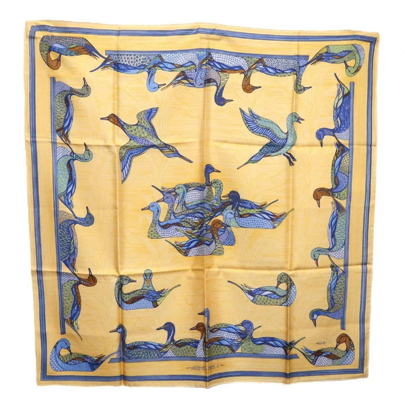 Scarves with wave patterns -Hermes  yellow Silk Scarf (Pre-Owned)