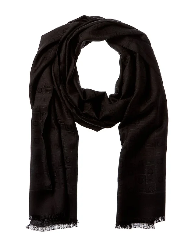 Scarves for fashionistas -Ferragamo Monogram Silk & Wool-Blend Scarf