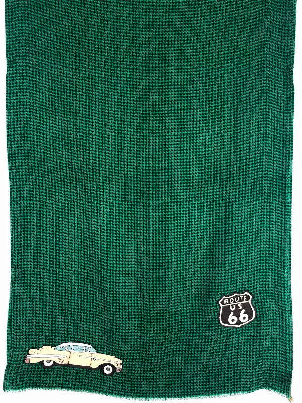 Scarves with bold geometrics -Route 66 Scarf In Green