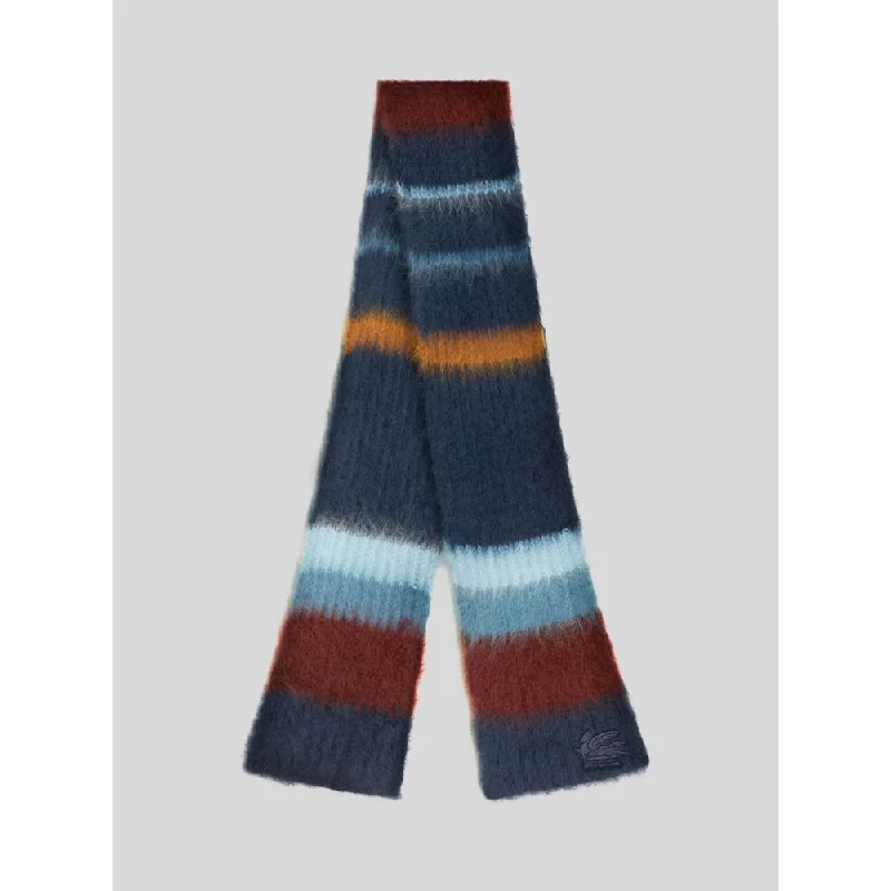 Mens Scarf Colorful-STRIPED MOHAIR SCARF