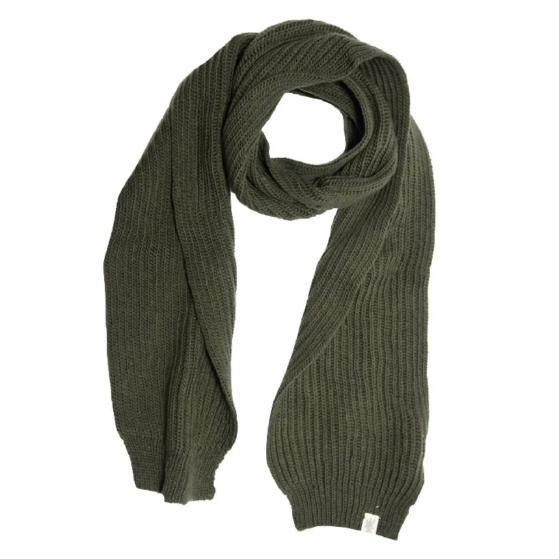 Scarves in plush wool -Laurent Rib Scarf In Olive