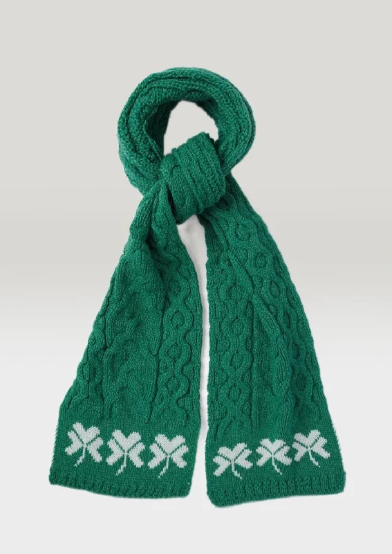 Scarves with floral patterns -Shamrock Scarf | Green