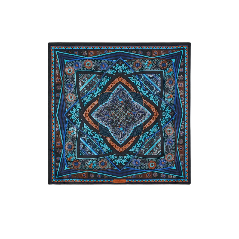 Scarves with tie-dye effects -Ferragamo Sl Nirvana Scarf Turquoise