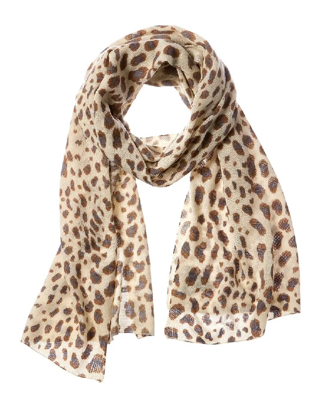 Scarves with vintage style -Forte Cashmere Animal Print Oversized Cashmere Scarf