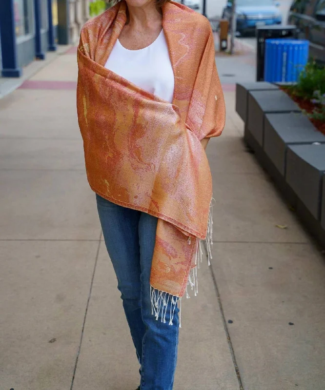 Scarves for plus-size fashion -Aurora Silk Scarf In Marmelade