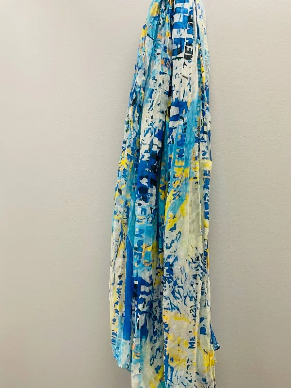 Scarves with cultural prints -Modal Scarf In Blue