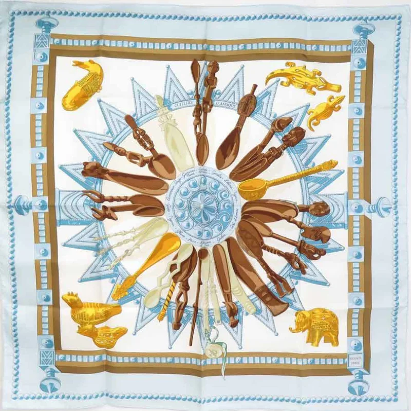 Scarves with gentle shimmer -Hermes blue  Silk Scarf (Pre-Owned)