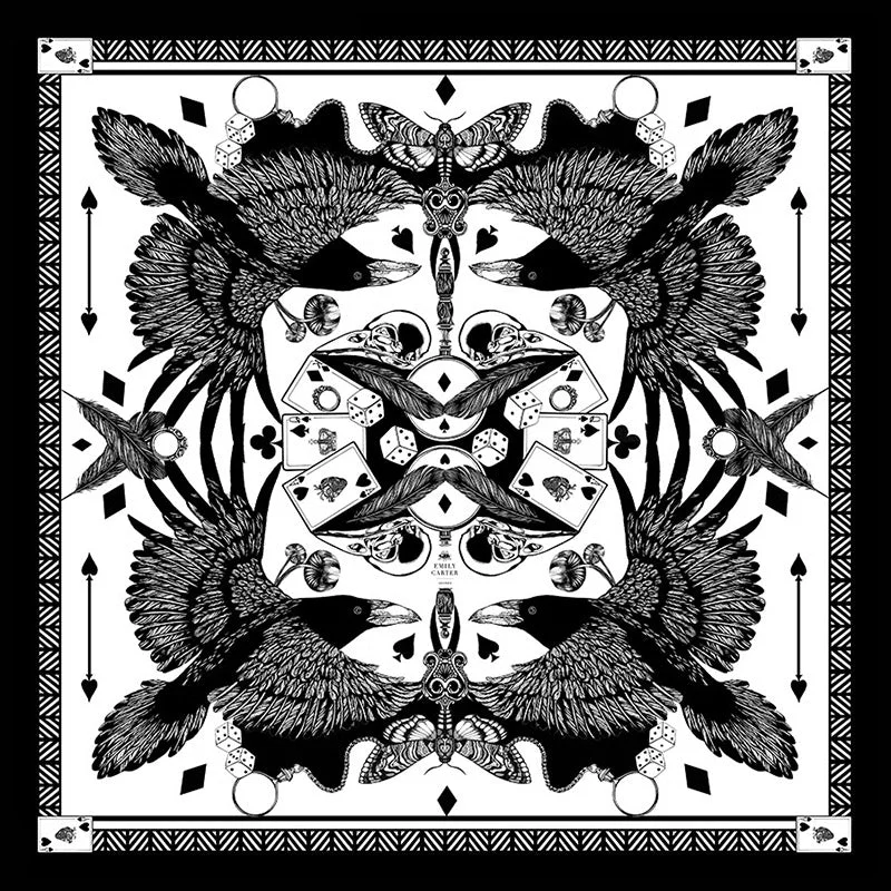 Neck Scarves recycled-The Joker & Jackdaw Silk Scarf | 45x45cm