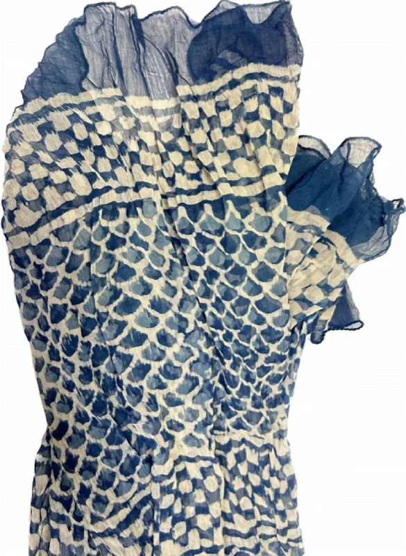 Scarves in natural tones -Chiffon Scarf In Blue/ivory