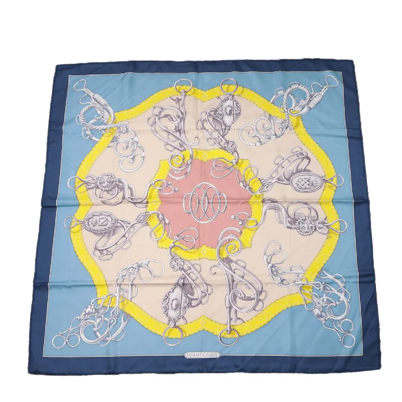 Scarves for pets -Hermes blue Navy yellow Silk Scarf (Pre-Owned)