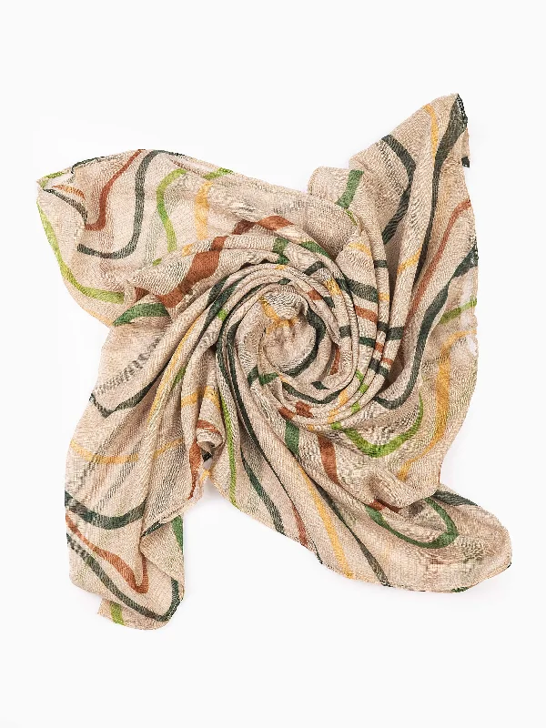 Shawls for evening tones-Printed Viscose Scarf