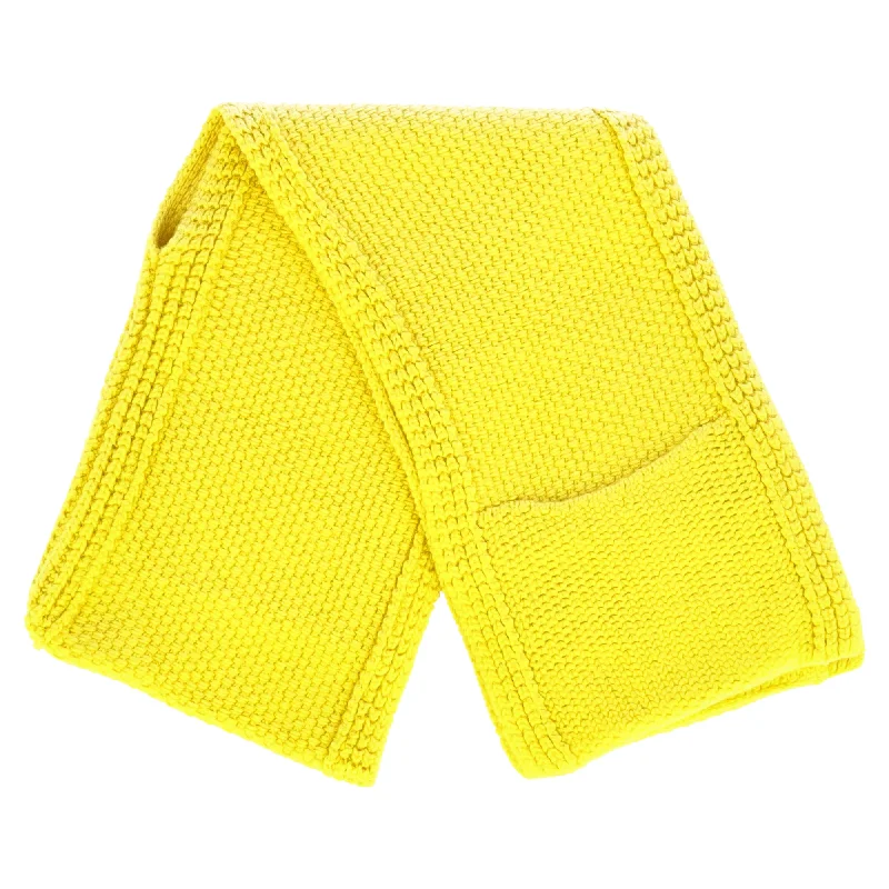 Scarves with cartoon prints -Hermès Knitted Scarf in Yellow Cashmere