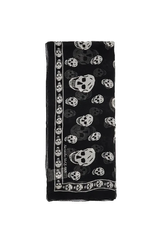 Mens Scarf Business-Alexander Mcqueen Silk Skull Scarf