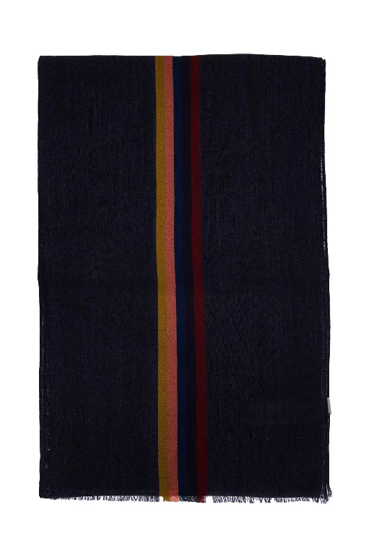 Mens Scarf Boho-Paul Smith Men's Virgin Wool Checked Scarf