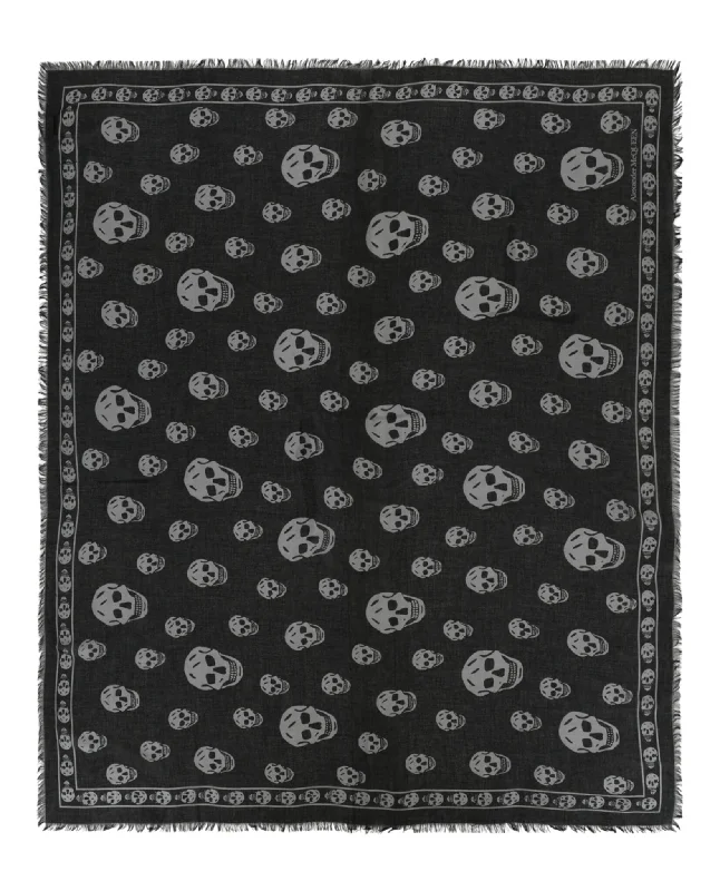 Scarves with faint shimmer -Skull Print Scarf