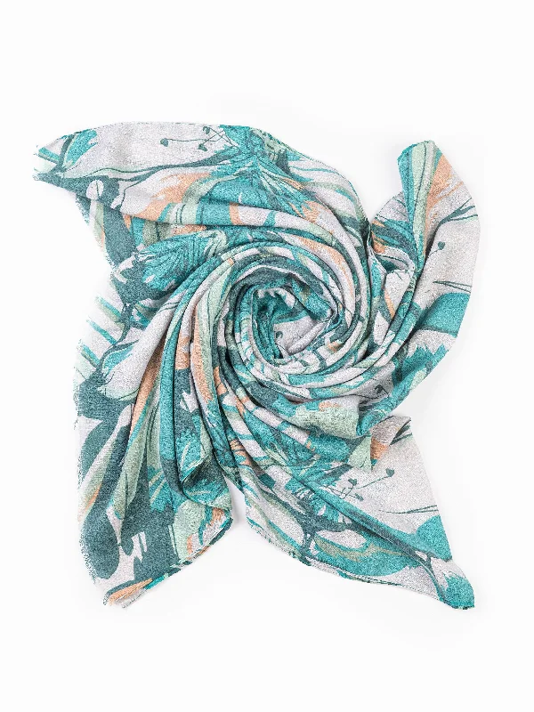 Shawls with vintage tones-Printed Viscose Scarf