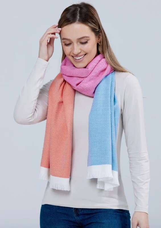 Scarves for mild evenings -Foxford Giant Merino Scarf | Multi Stripe